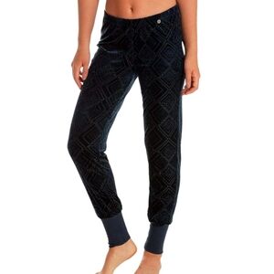Midnight Bakery Geo Burnout Velvet Jogger Dark Blue Pants Large‎